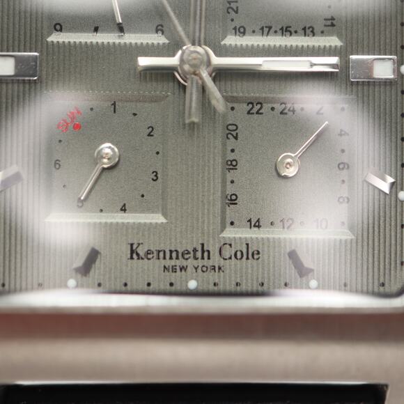 Kenneth Cole Full Calendar Unisex Watch 33mm Green Gray Square Dial New Battery - Picture 8 of 16
